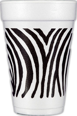 Zebra (Black) Foam Cups Zebra (Black) Foam Cups
