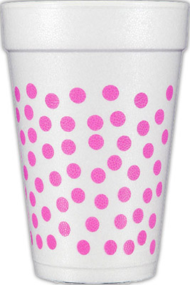 Polka Dots (Hot Pink) Foam Cups