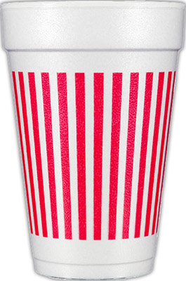 Stripes (Red) Foam Cups