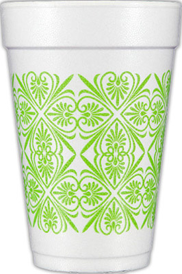 Pattern Designs (Lime) Foam Cups