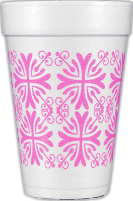 Pattern Designs (Hot Pink) Foam Cups Pattern Designs (Hot Pink) Foam Cups