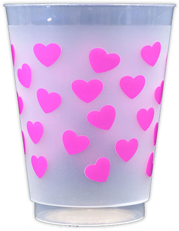 Hearts (Hot Pink) Reusable and Shatterproof Cups