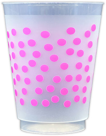 Polka Dots (Hot Pink) Resuable and Shatterproof Cups