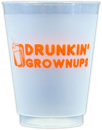 Drunkin Grownups (Orange) Resuable and Shatterproof Cups