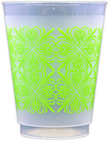 Pattern Design (Lime) Reusable and Shatterproof Cups Pattern Design (Lime) Reusable and Shatterproof Cups
