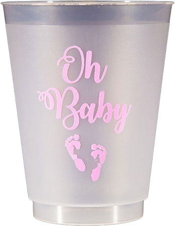 Oh Baby (Pink) Reusable and Shatterproof Cups Oh Baby (Pink) Reusable and Shatterproof Cups