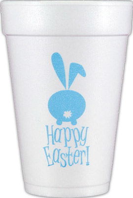Happy Easter with Bunny (Light Blue) Foam Cups