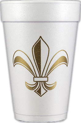 Large Fleur de Lis (Gold) Foam Cups