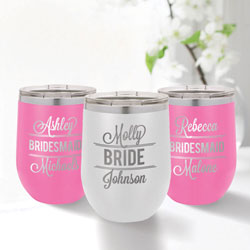 Custom Engraved Bride-Bridesmaid 12 oz. Tumbler by Three Designing Women