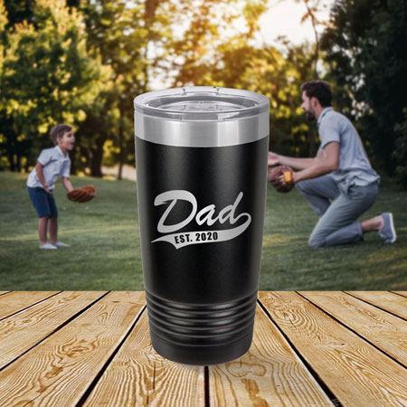 Engraved 20 oz. Tumbler by Three Designing Women (Dad Est.)