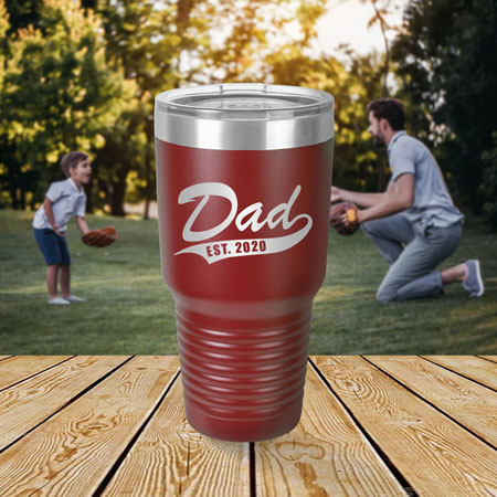 Engraved 30 oz. Tumbler by Three Designing Women (Dad Est.)