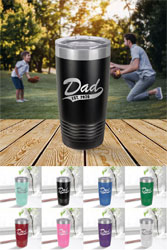 Engraved 20 oz. Tumbler by Three Designing Women (Dad Est.)