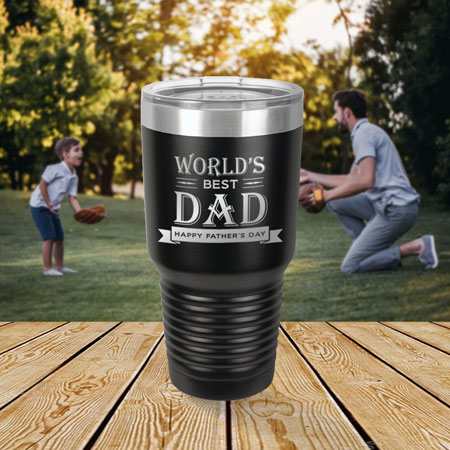 Engraved 30 oz. Tumbler by Three Designing Women (World's Best Dad)