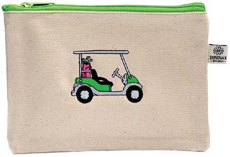 Embroidered Cosmetic Bags - Golf Cart Bittie Bags