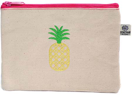 Embroidered Cosmetic Bags - Pineapple Bittie Bags