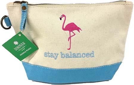 Embroidered Cosmetic Bags - Stay Balanced Doodle Pouches