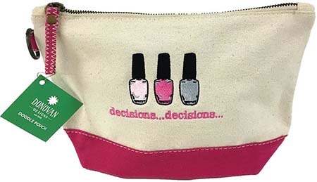 Embroidered Cosmetic Bags - Decisions Decisions Doodle Pouches