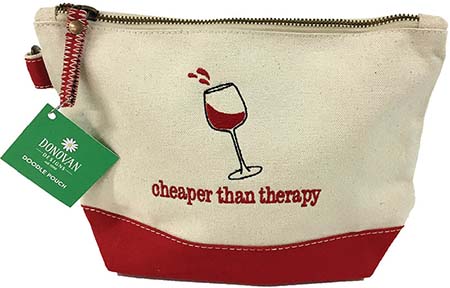 Embroidered Cosmetic Bags - Cheaper Than Therapy Doodle Pouches