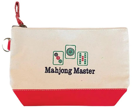 Embroidered Cosmetic Bags - Mahjong Master Doodle Pouches