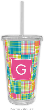 Boatman Geller - Personalized Beverage Tumblers (Madras Patch Bright Preset)