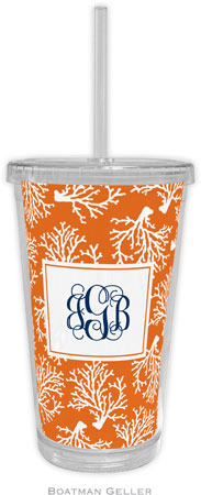 Boatman Geller - Personalized Beverage Tumblers (Coral Repeat)