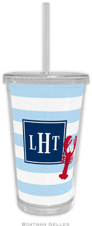 Boatman Geller - Personalized Beverage Tumblers (Stripe Lobster Preset)