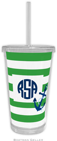 Boatman Geller - Personalized Beverage Tumblers (Stripe Anchor) Boatman Geller - Personalized Beverage Tumblers (Stripe Anchor)