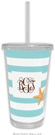 Boatman Geller - Personalized Beverage Tumblers (Stripe Starfish)