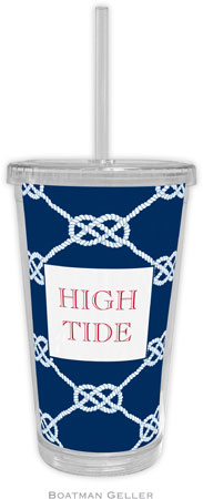 Boatman Geller - Personalized Beverage Tumblers (Nautical Knot Navy) Boatman Geller - Personalized Beverage Tumblers (Nautical Knot Navy)