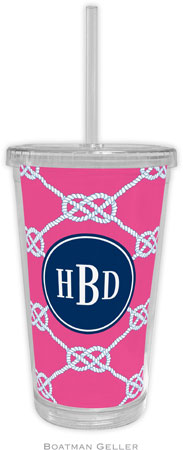Boatman Geller - Personalized Beverage Tumblers (Nautical Knot Raspberry Preset) Boatman Geller - Personalized Beverage Tumblers (Nautical Knot Raspberry Preset)