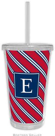 Boatman Geller - Personalized Beverage Tumblers (Repp Tie Red & Navy Preset) Boatman Geller - Personalized Beverage Tumblers (Repp Tie Red & Navy Preset)