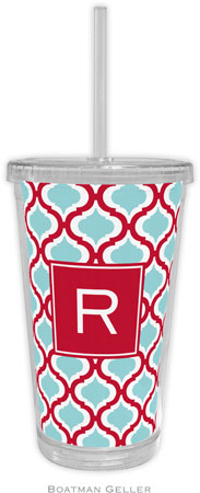 Boatman Geller - Personalized Beverage Tumblers (Kate Red & Teal Preset) Boatman Geller - Personalized Beverage Tumblers (Kate Red & Teal Preset)