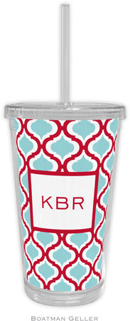 Boatman Geller - Personalized Beverage Tumblers (Kate Red & Teal)