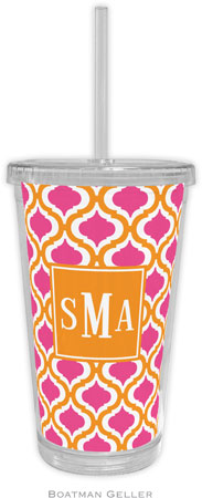 Boatman Geller - Personalized Beverage Tumblers (Kate Tangerine & Raspberry Preset)