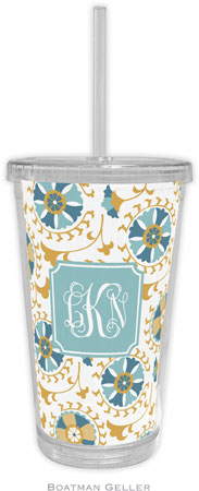 Boatman Geller - Personalized Beverage Tumblers (Suzani Gold Preset)