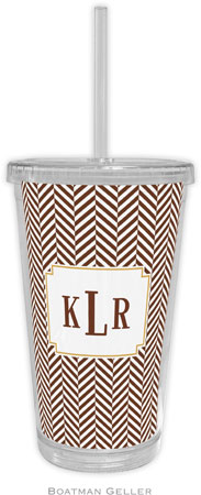 Boatman Geller - Personalized Beverage Tumblers (Herringbone Chocolate) Boatman Geller - Personalized Beverage Tumblers (Herringbone Chocolate)