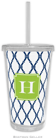 Boatman Geller - Personalized Beverage Tumblers (Bamboo Navy & Green Preset)