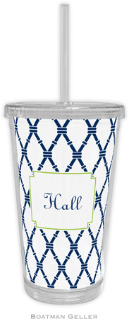 Boatman Geller - Personalized Beverage Tumblers (Bamboo Navy & Green)