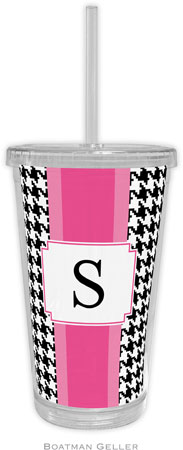 Boatman Geller - Personalized Beverage Tumblers (Alex Houndstooth Black)