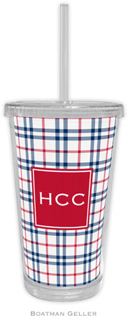 Boatman Geller - Personalized Beverage Tumblers (Miller Check Navy & Red Preset) Boatman Geller - Personalized Beverage Tumblers (Miller Check Navy & Red Preset)