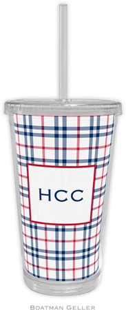 Boatman Geller - Personalized Beverage Tumblers (Miller Check Navy & Red) Boatman Geller - Personalized Beverage Tumblers (Miller Check Navy & Red)