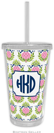 Boatman Geller - Personalized Beverage Tumblers (Pineapple Repeat Pink) Boatman Geller - Personalized Beverage Tumblers (Pineapple Repeat Pink)