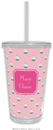 Boatman Geller - Personalized Beverage Tumblers (Little Sailboat Pink Preset) Boatman Geller - Personalized Beverage Tumblers (Little Sailboat Pink Preset)