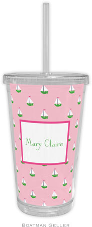 Boatman Geller - Personalized Beverage Tumblers (Little Sailboat Pink) Boatman Geller - Personalized Beverage Tumblers (Little Sailboat Pink)