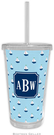 Boatman Geller - Personalized Beverage Tumblers (Little Sailboat Preset)