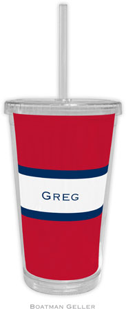 Boatman Geller - Personalized Beverage Tumblers (Stripe Red & Navy) Boatman Geller - Personalized Beverage Tumblers (Stripe Red & Navy)