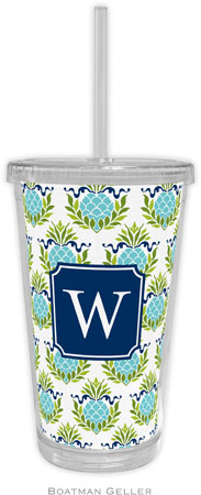 Boatman Geller - Personalized Beverage Tumblers (Pineapple Repeat Teal Preset) Boatman Geller - Personalized Beverage Tumblers (Pineapple Repeat Teal Preset)