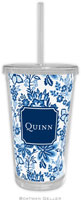 Boatman Geller - Personalized Beverage Tumblers (Classic Floral Blue Preset)