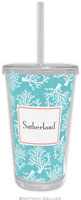 Boatman Geller - Personalized Beverage Tumblers (Coral Repeat Teal)