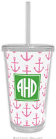 Boatman Geller - Personalized Beverage Tumblers (Anchors Pink Preset)